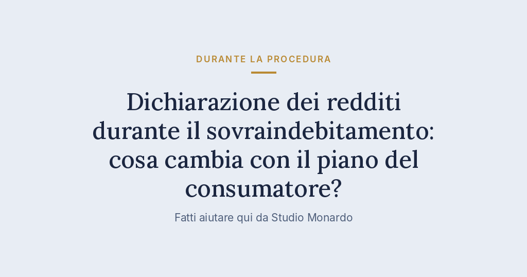 Dichiarazione Dei Redditi Durante Il Sovraindebitamento: Cosa Cambia Con Il Piano Del Consumatore?